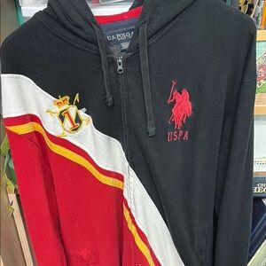 U.S. Polo Assn. Black and Red Hoodie